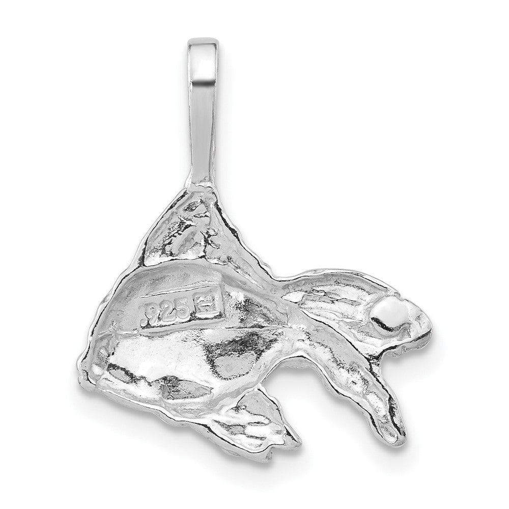 Sterling Silver Polished & Textured Goldfish Chain Slide