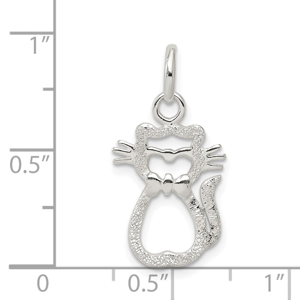 Sterling Silver Polished Cat Charm