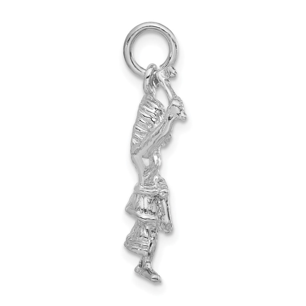 Sterling Silver Polished 3-D Indigenous Man Pendant