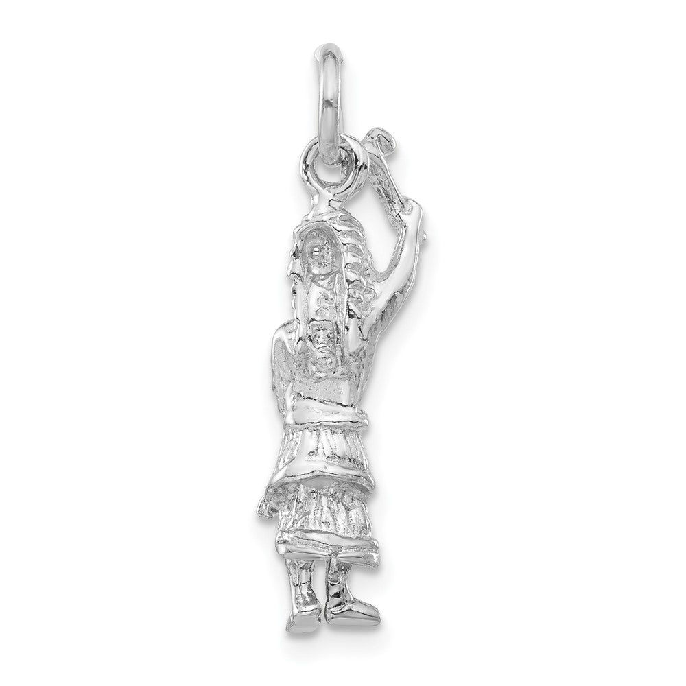 Sterling Silver Polished 3-D Indigenous Man Pendant