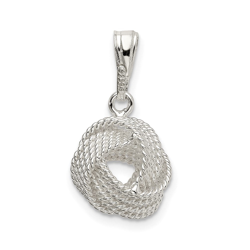 Sterling Silver Textured Love Knot Pendant