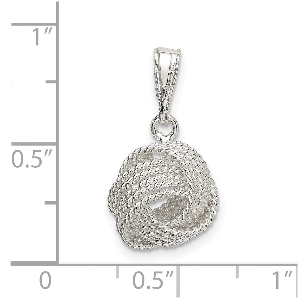 Sterling Silver Textured Love Knot Pendant