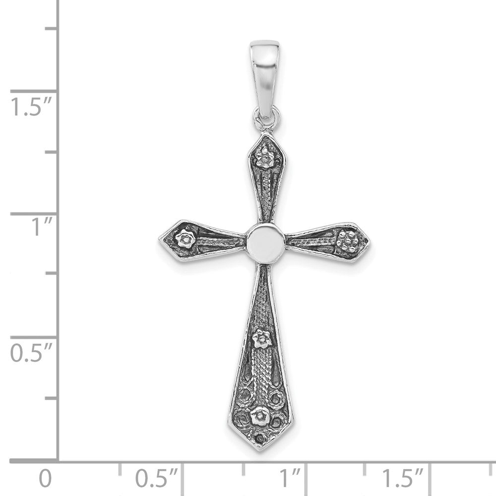 Sterling Silver Polished & Antiqued Passion Cross Pendant