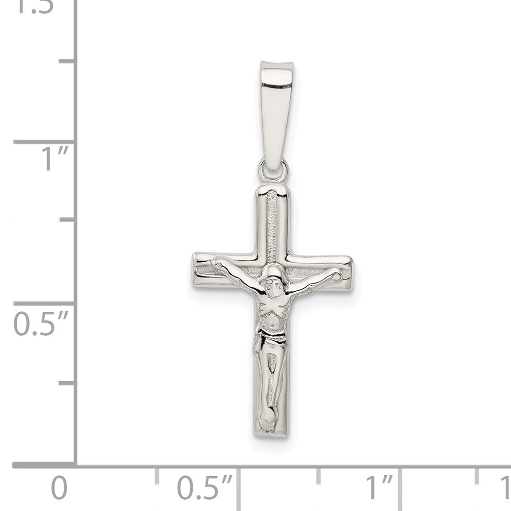 Sterling Silver Polished & textured Crucifix Pendant