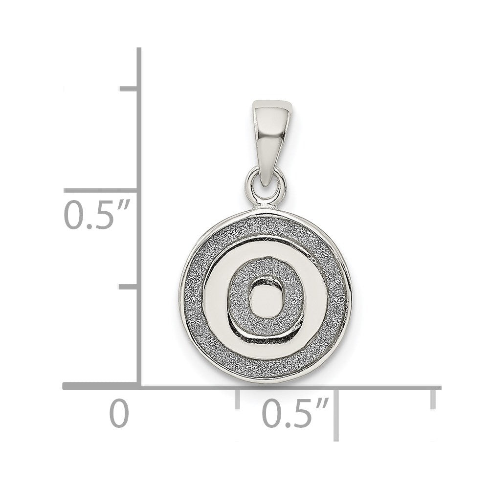 Sterling Silver Glitter Enamel Letter O Inital Circle Pendant