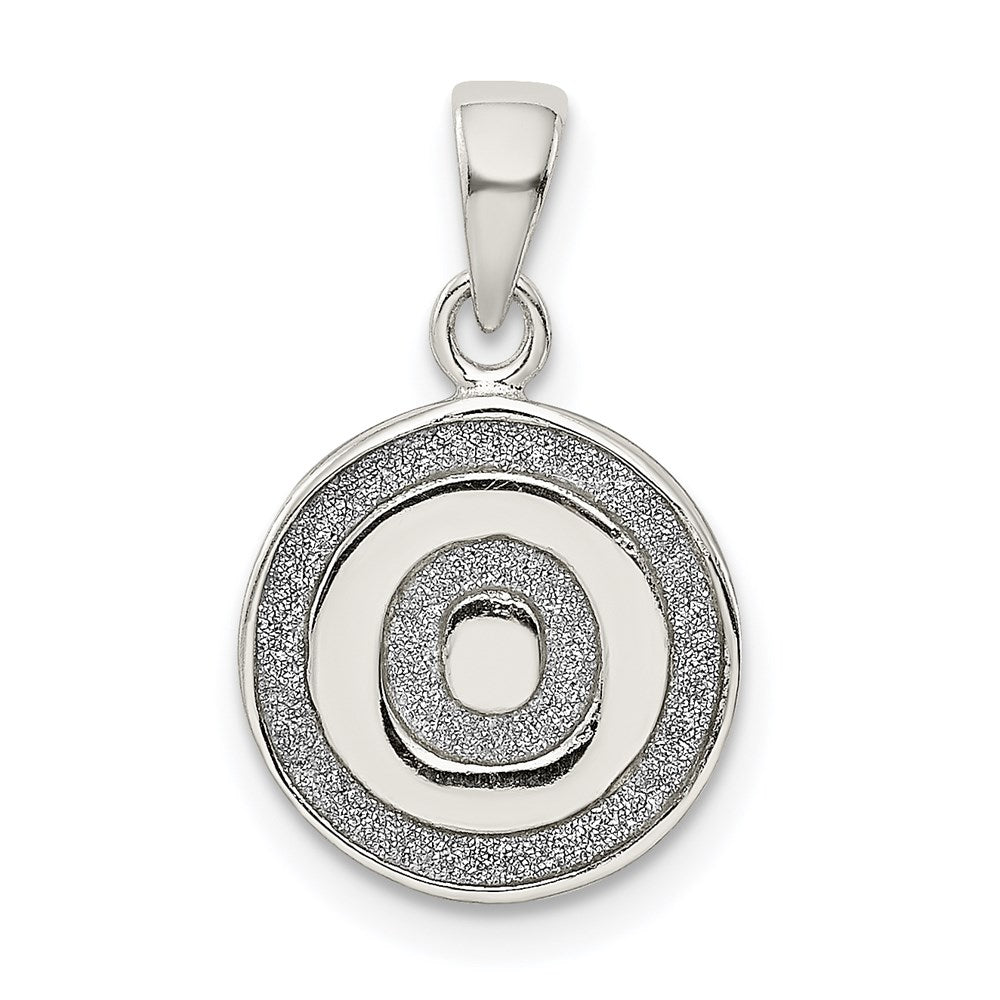 Sterling Silver Glitter Enamel Letter O Inital Circle Pendant