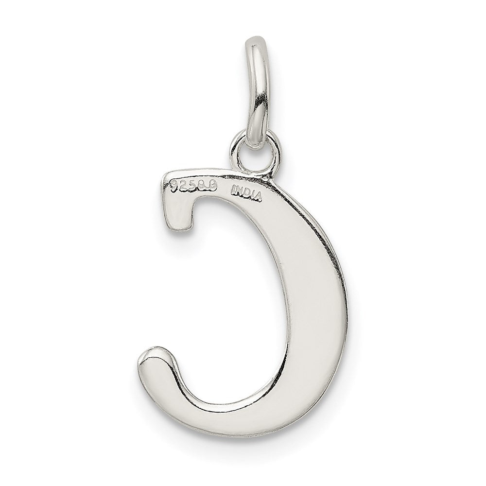 Sterling Silver Polished Glitter Enamel Letter C Iniital Charm