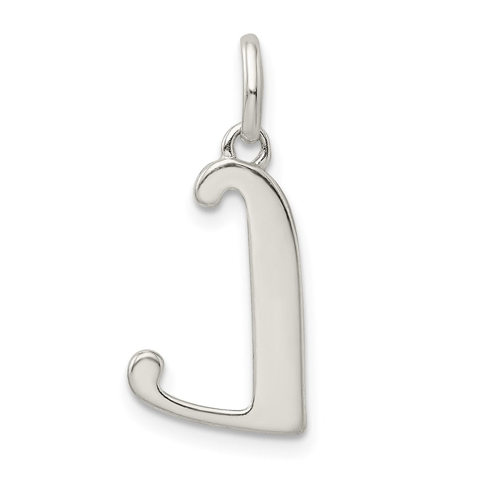 Sterling Silver Polished Glitter Enamel Letter L Initial Charm