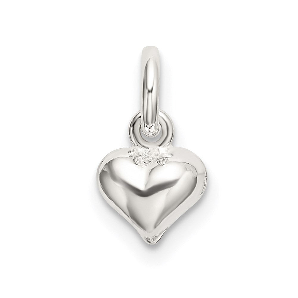 Sterling Silver Polished Puffed Heart Charm