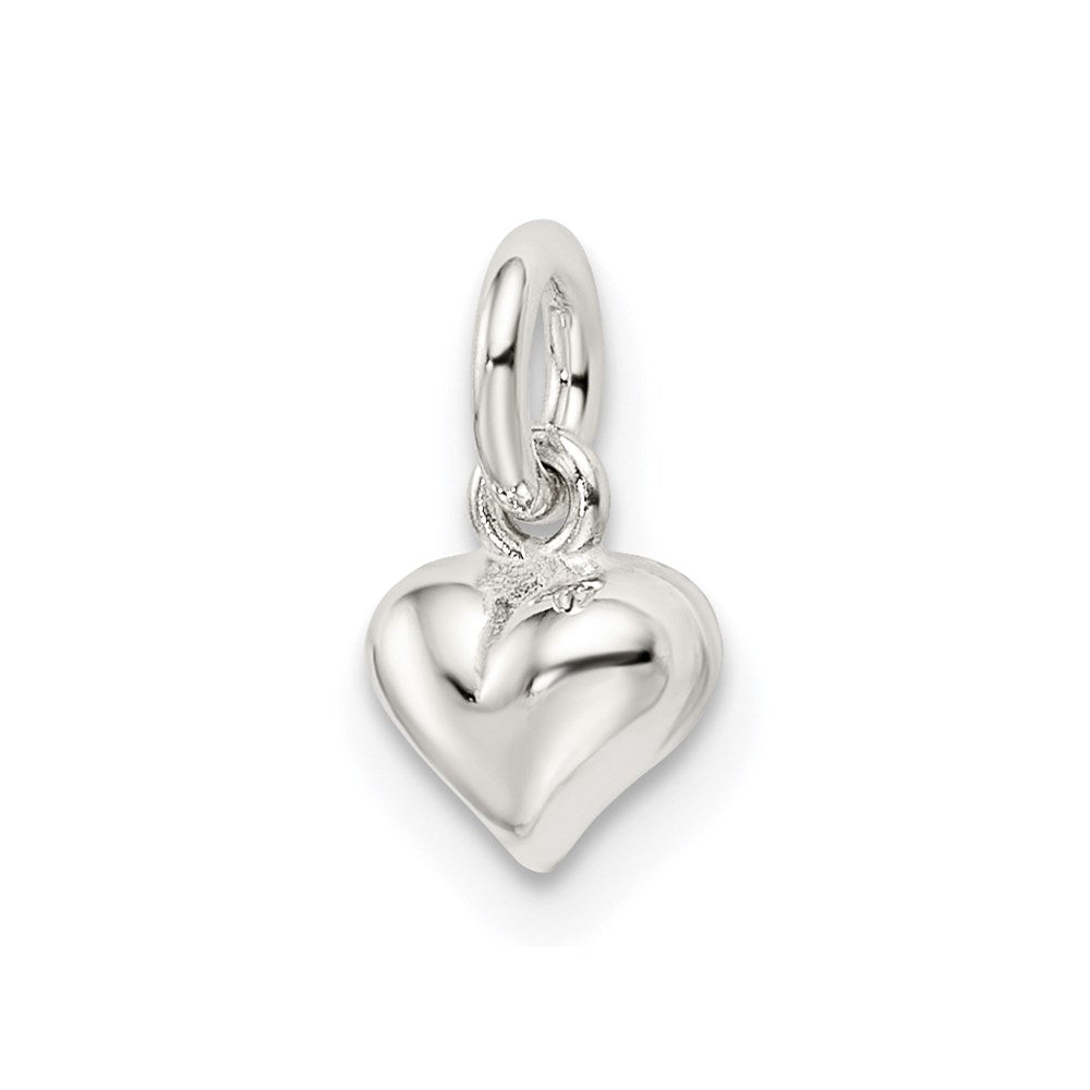 Sterling Silver Polished Puffed Heart Charm