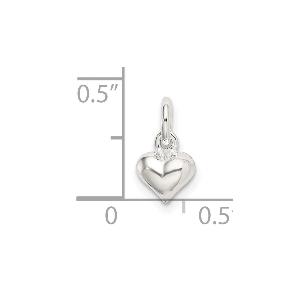 Sterling Silver Polished Puffed Heart Charm