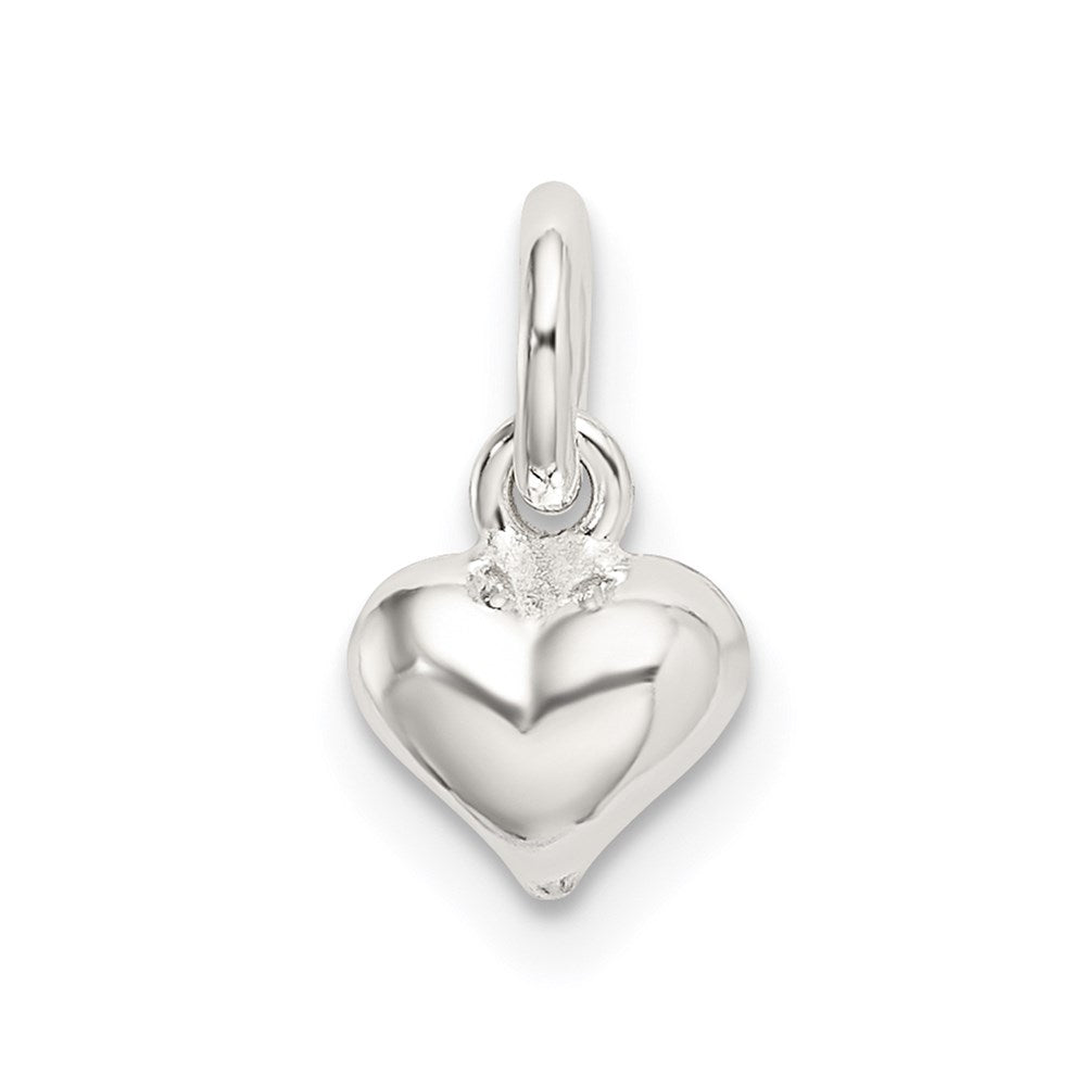 Sterling Silver Polished Puffed Heart Charm