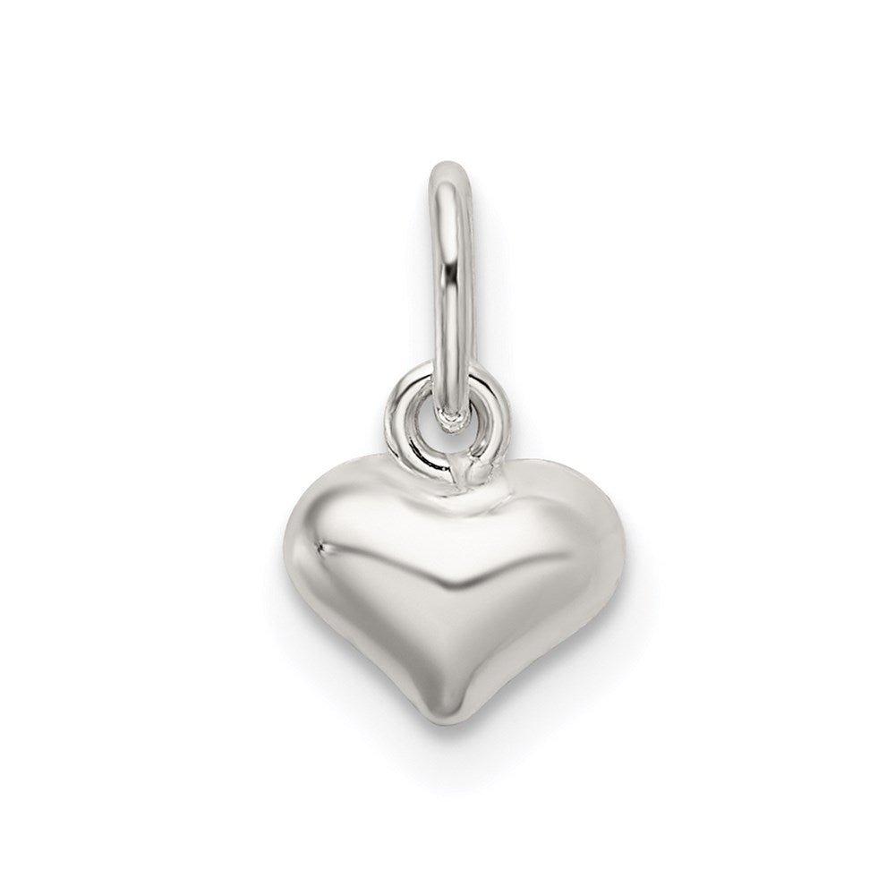 Sterling Silver Polished Puffed Heart Charm