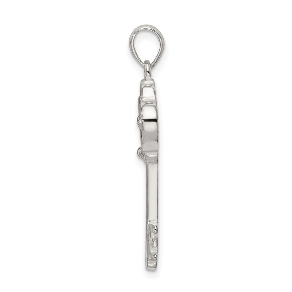 Sterling Silver Polished Heart Key Pendant