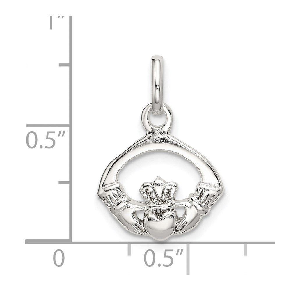 Sterling Silver Polished Claddagh Charm