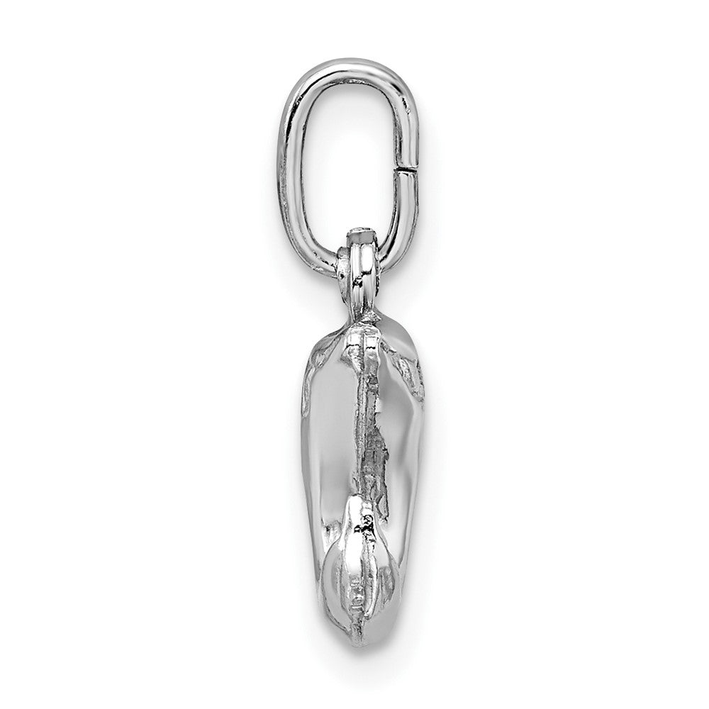 Sterling Silver Rhodium Plated Polished Jumping Dolphin Charm