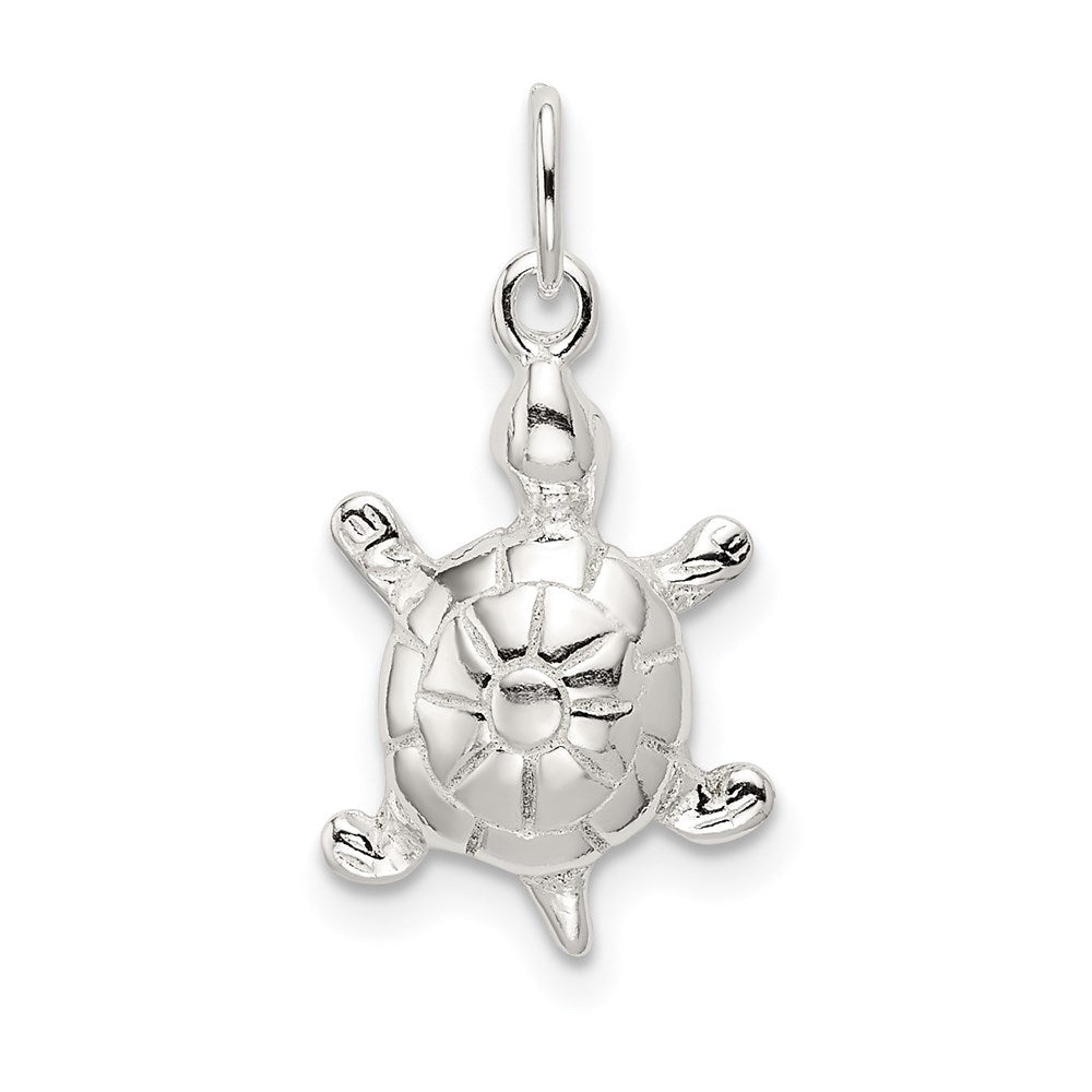 Sterling Silver Polished Turtle Charm