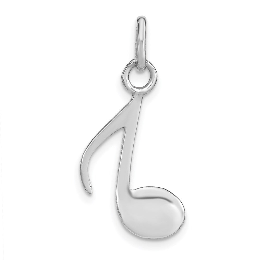 Sterling Silver Rhodium Plated Polished Music Note Charm