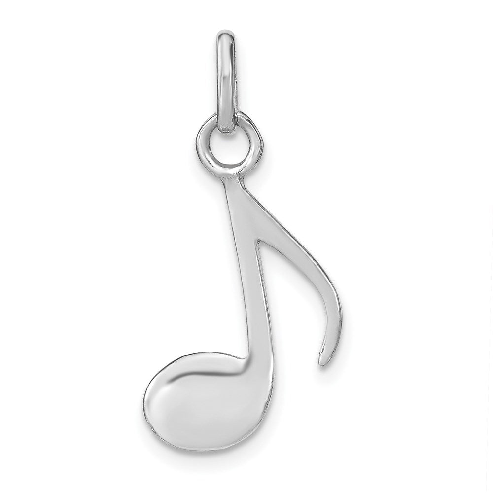 Sterling Silver Rhodium Plated Polished Music Note Charm