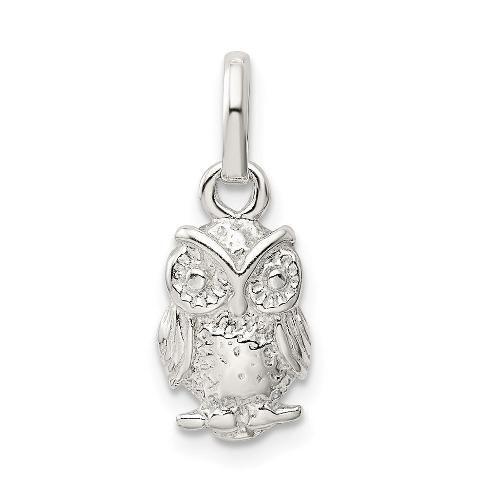 Sterling Silver Polished Owl Charm