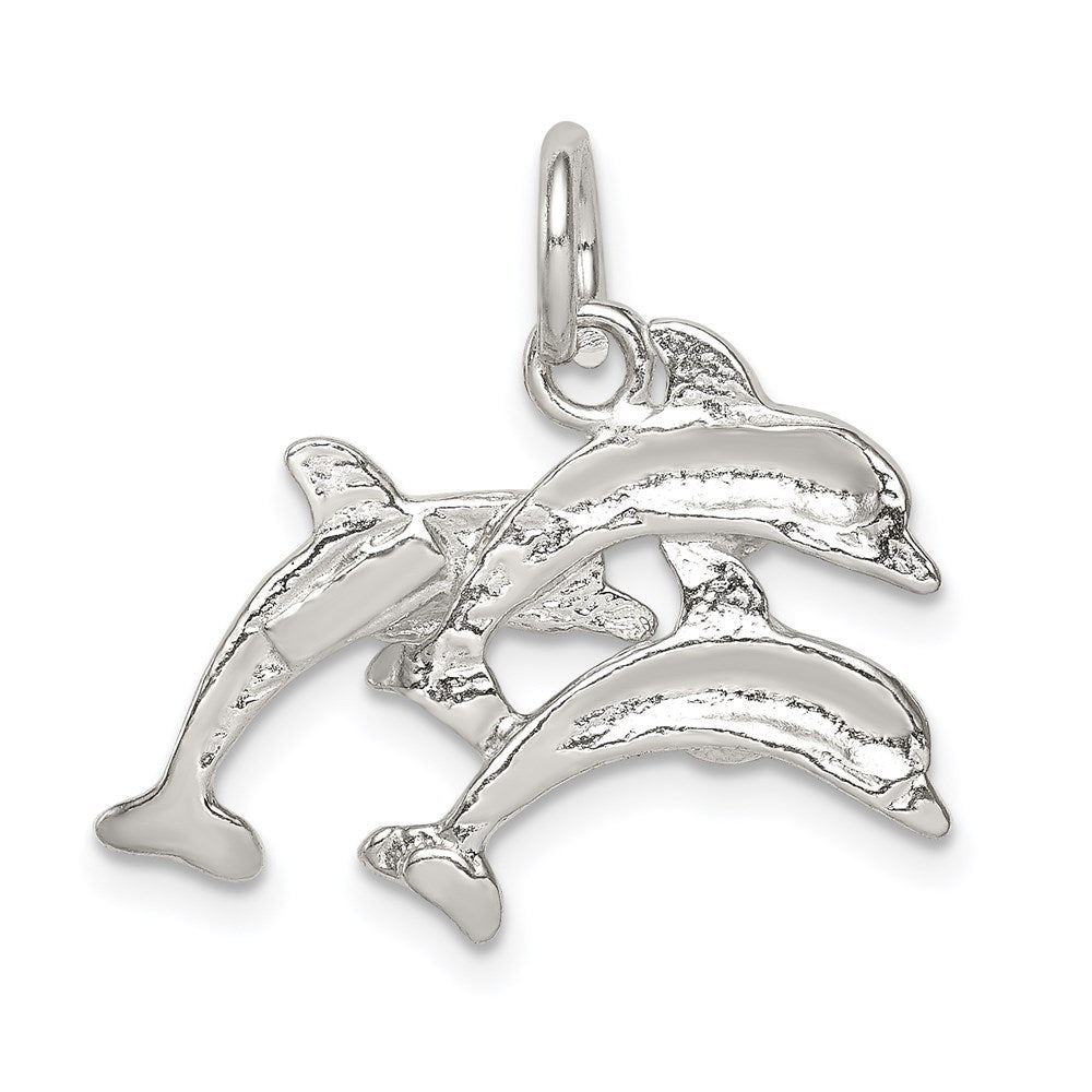 Sterling Silver Dolphins Charm