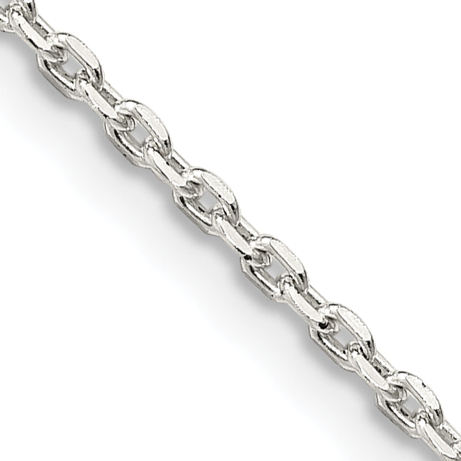 Sterling Silver 1.5mm Beveled Oval Cable Chain QCA050