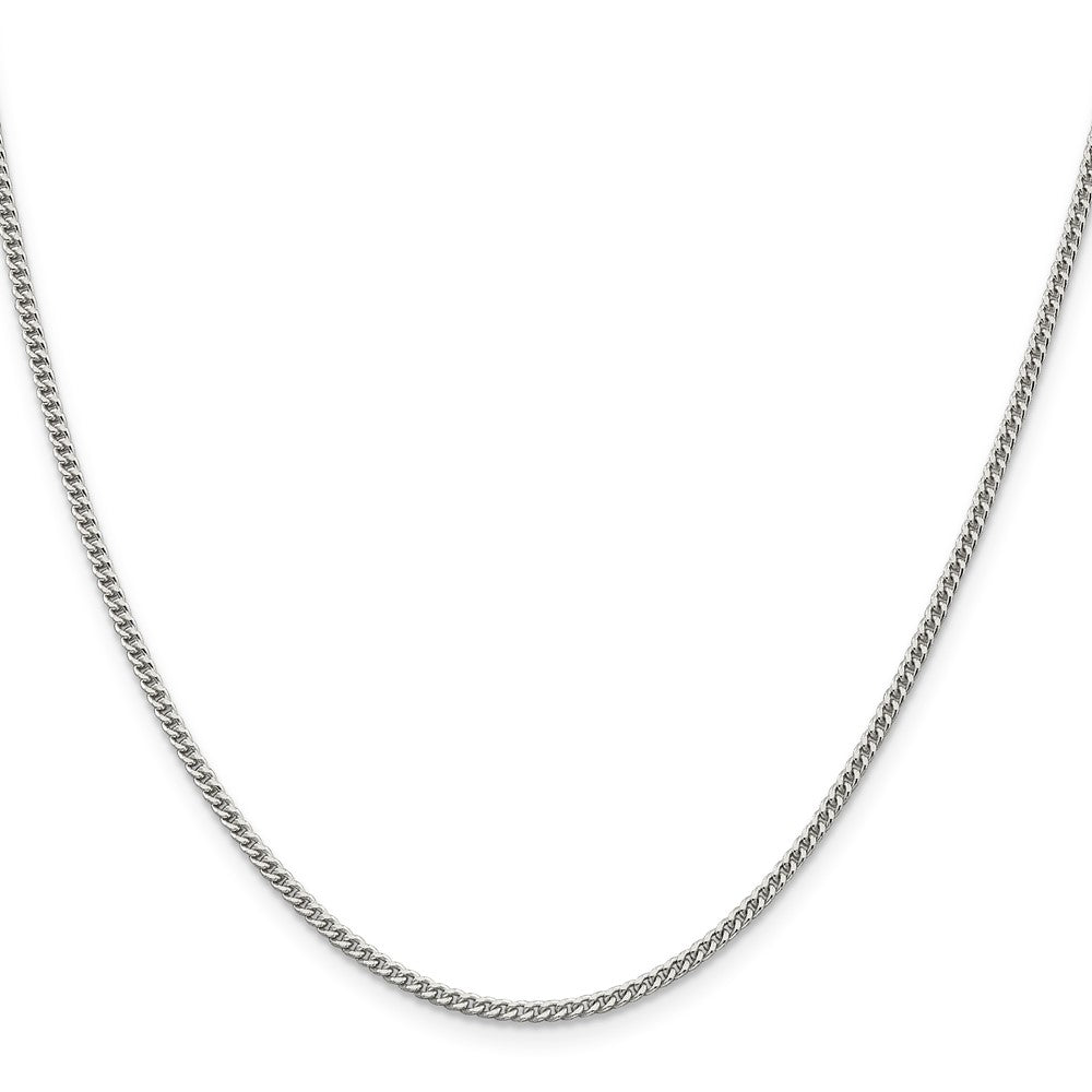 Sterling Silver Rhodium-plated 2mm Curb Chain