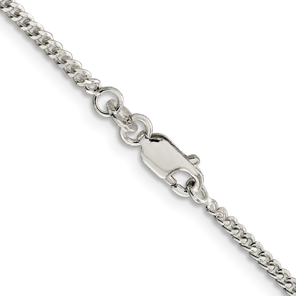 Sterling Silver Rhodium-plated 2mm Curb Chain