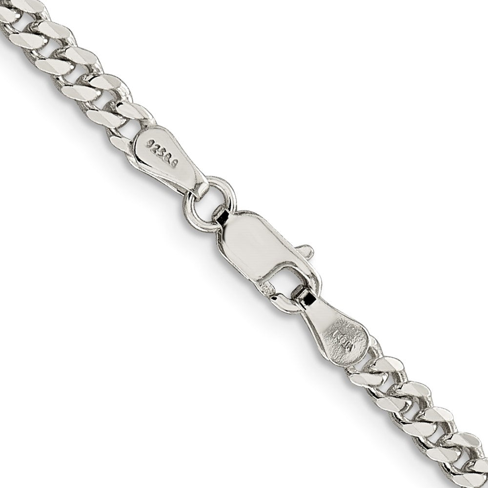 Sterling Silver Rhodium-plated 3.5mm Curb Chain