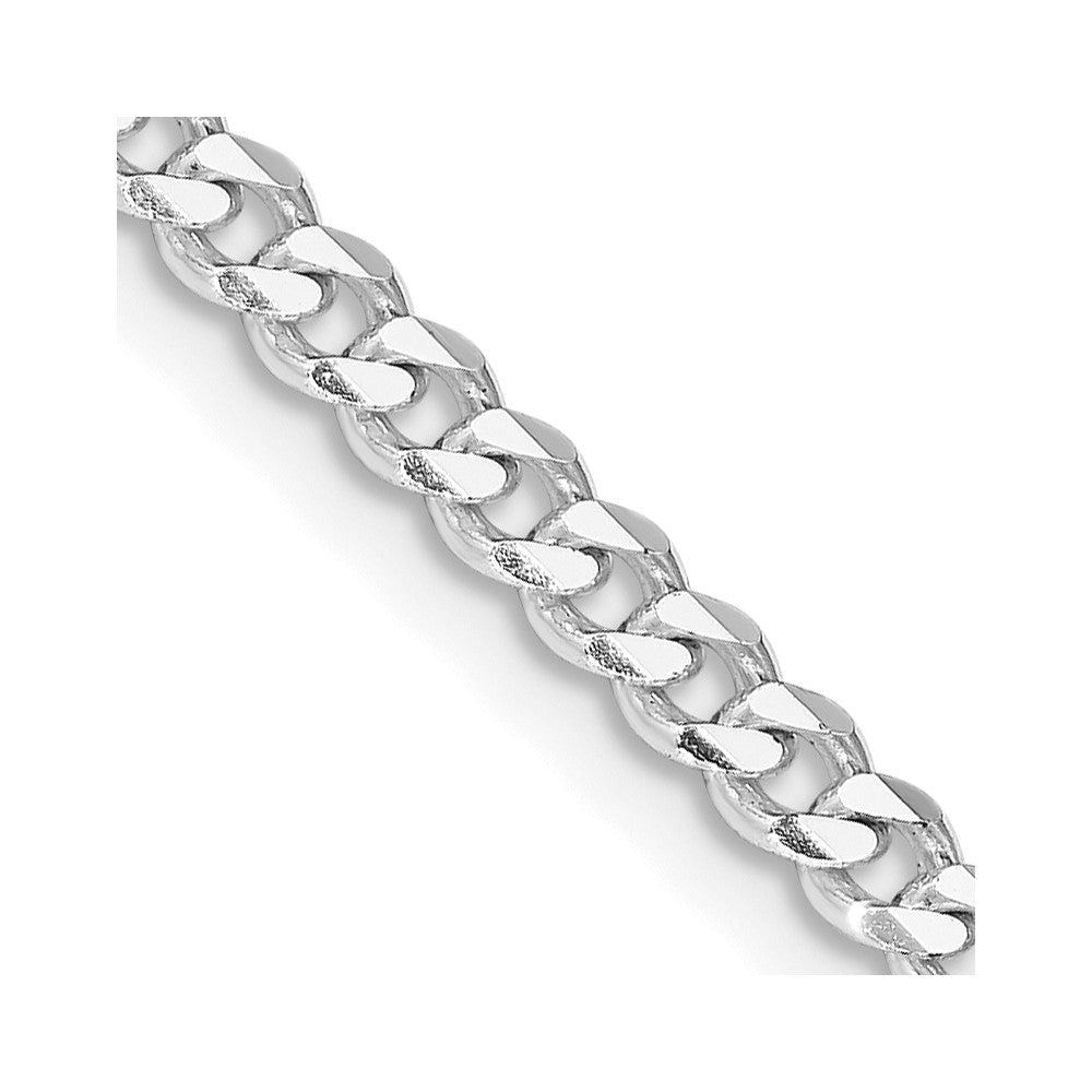 Sterling Silver Rhodium-plated 3.5mm Curb Chain