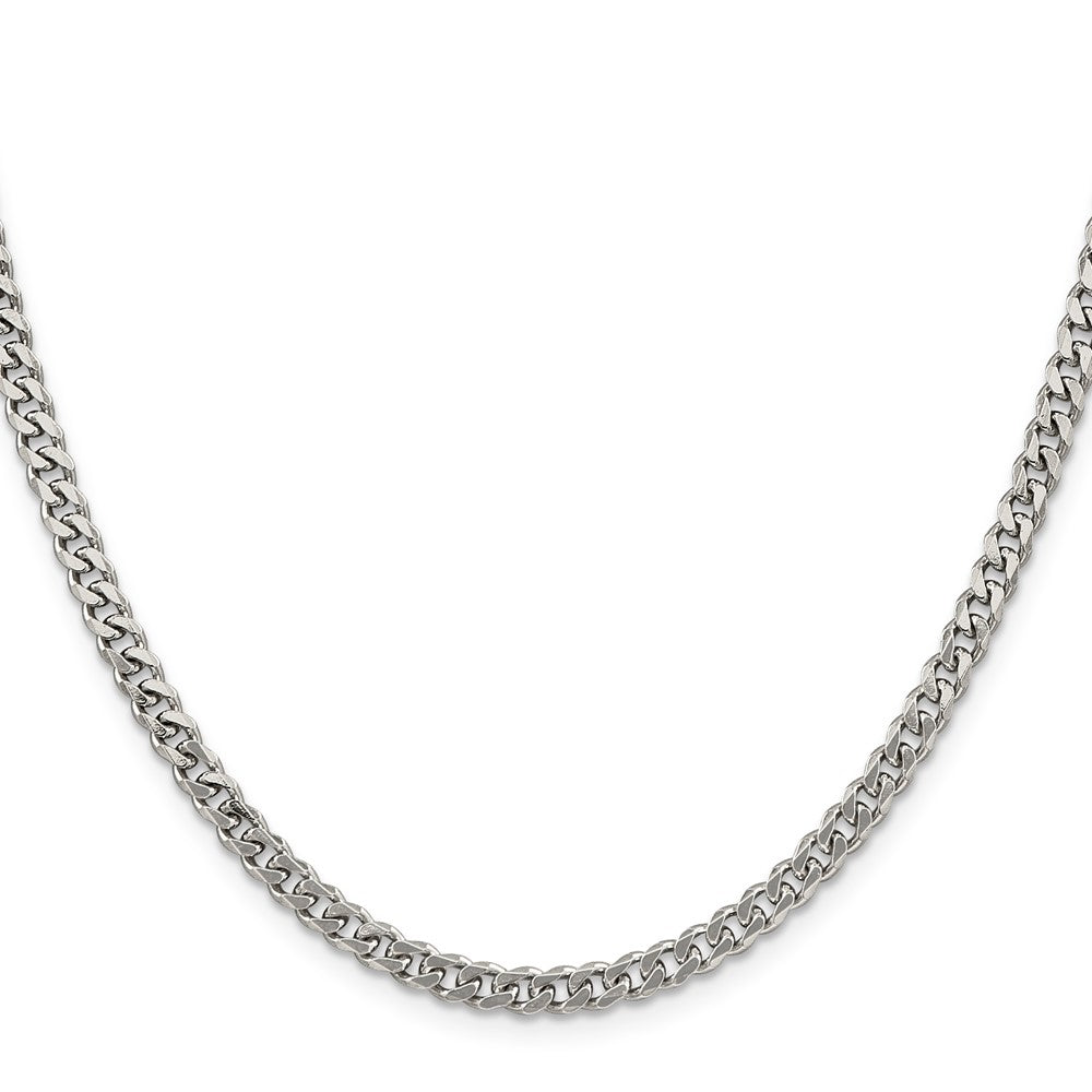 Sterling Silver Rhodium-plated 4.5mm Curb Chain