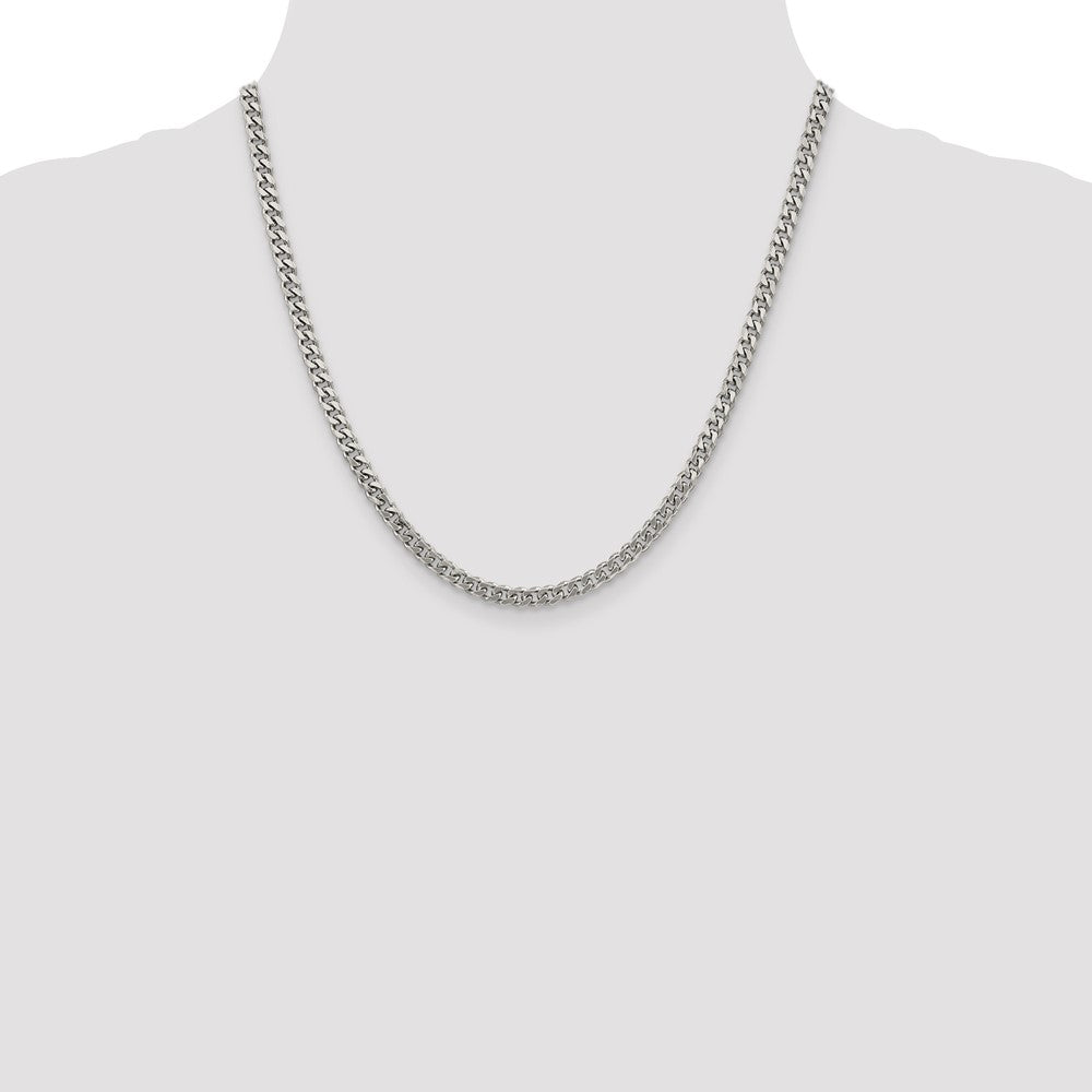 Sterling Silver Rhodium-plated 4.5mm Curb Chain