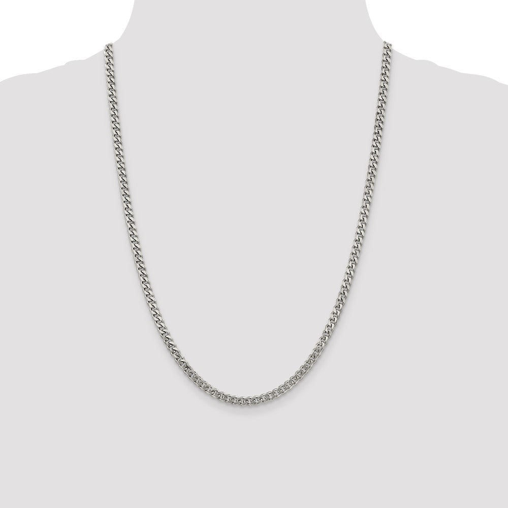 Sterling Silver Rhodium-plated 4.5mm Curb Chain