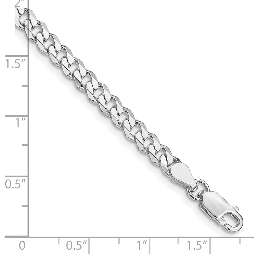 Sterling Silver Rhodium-plated 4.5mm Curb Chain