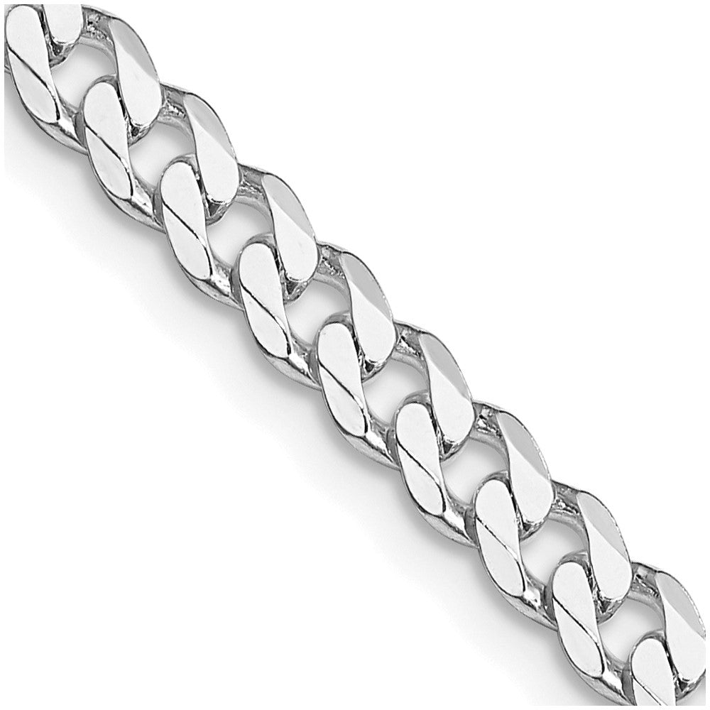 Sterling Silver Rhodium-plated 4.5mm Curb Chain