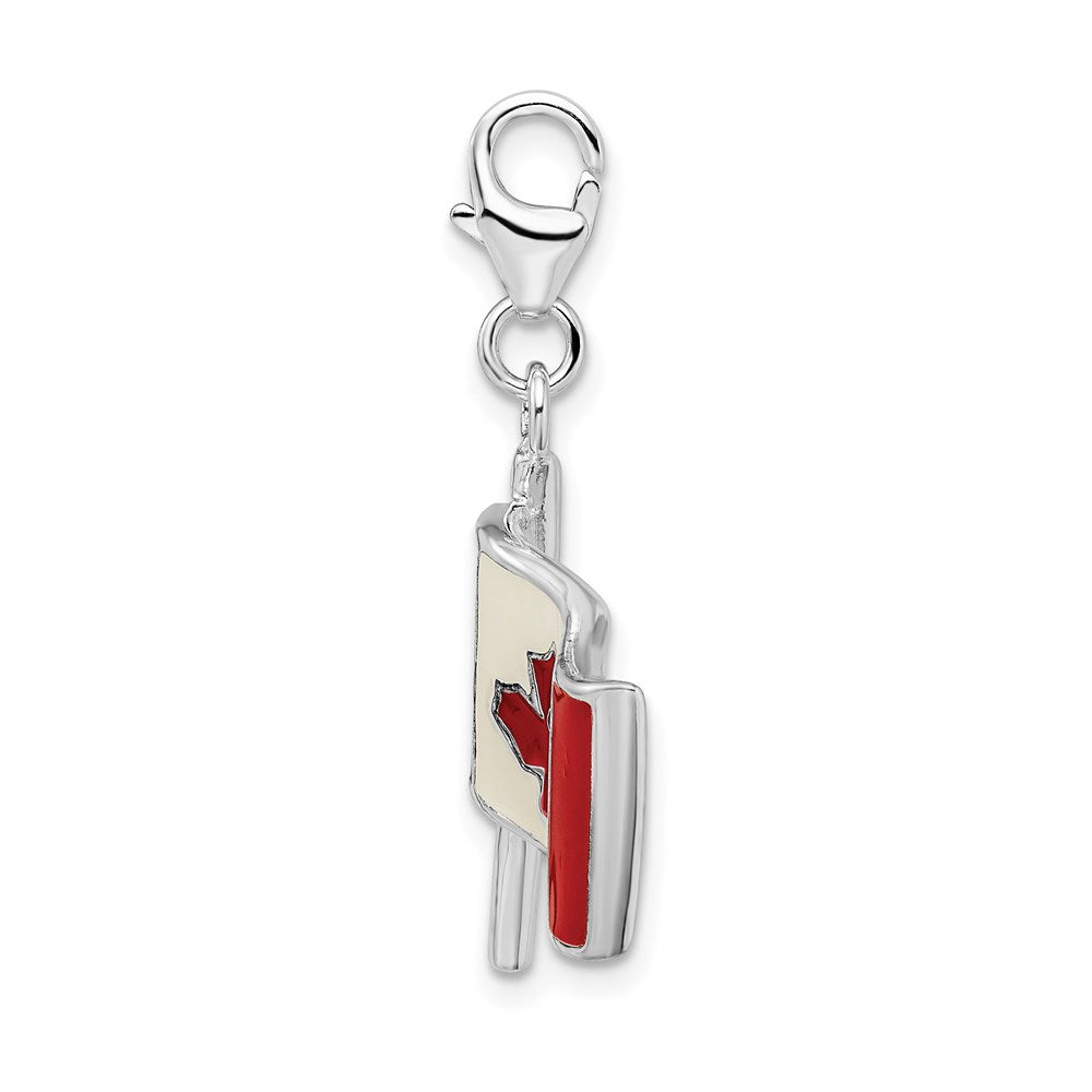 SS RH 3-D Enameled Canadian Flag w/Lobster Clasp Charm