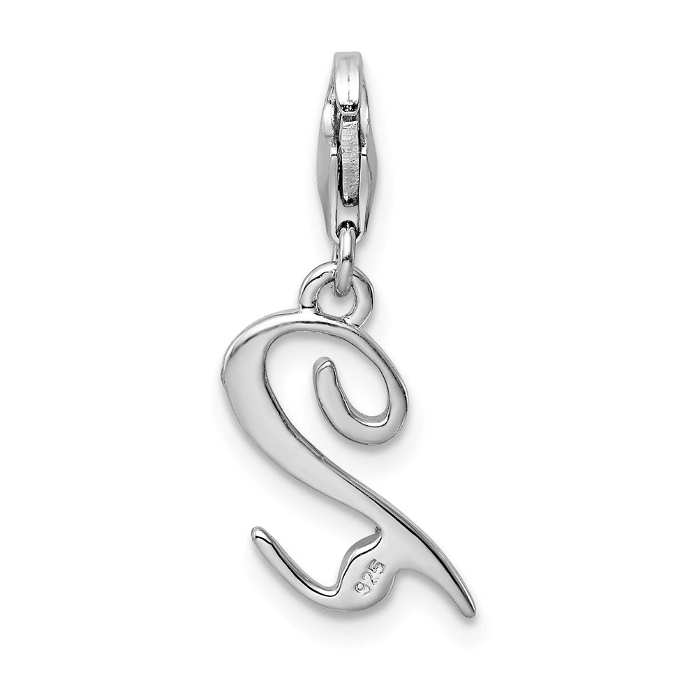 Amore La Vita Sterling Silver Rhodium-plated Polished Number 2 Charm with Fancy Lobster Clasp