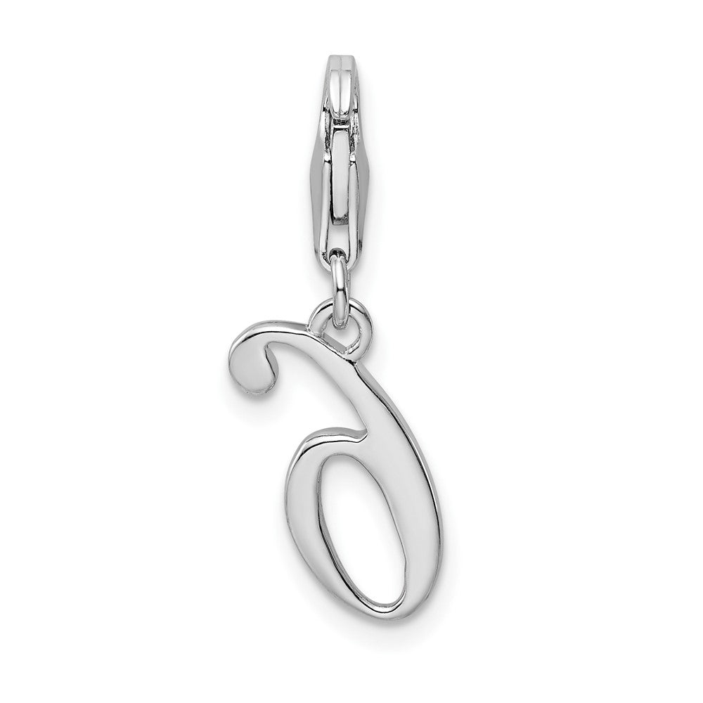 Amore La Vita Sterling Silver Rhodium-plated Polished Number 6 Charm with Fancy Lobster Clasp