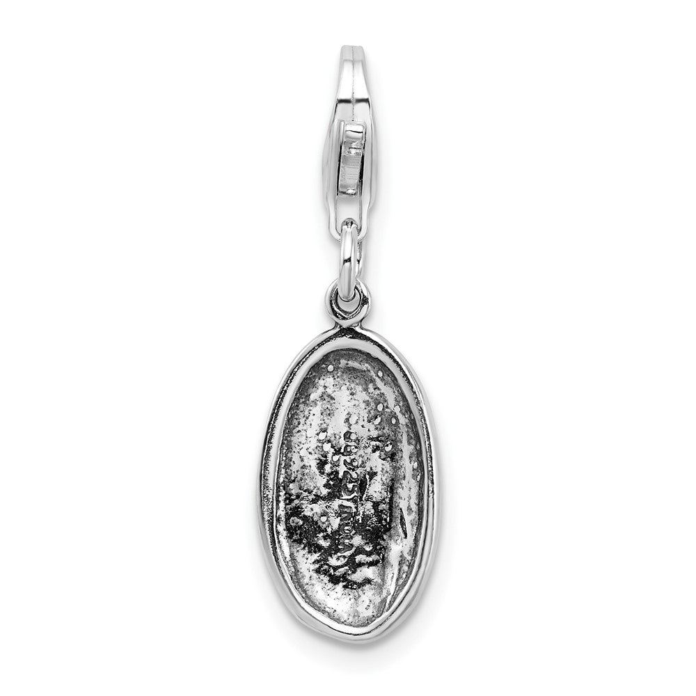 Amore La Vita Sterling Silver Rhodium-plated Polished Antiqued SPOILED Charm with Fancy Lobster Clasp