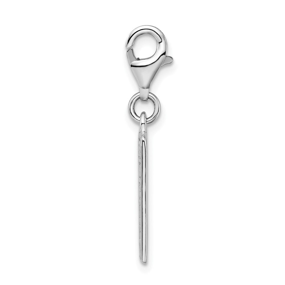 Amore La Vita Sterling Silver Rhodium-plated Polished Bingo Card Charm with Fancy Lobster Clasp