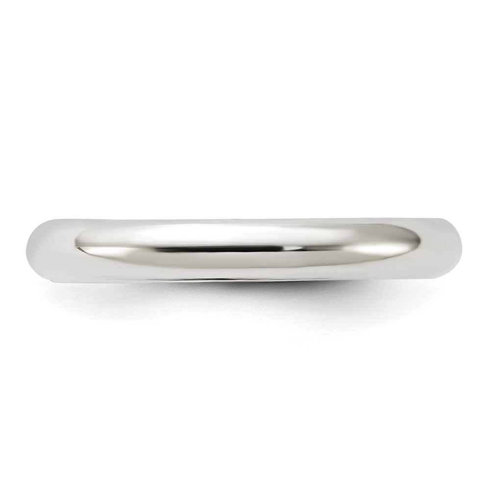 Sterling Silver Rhodium-plated 3mm Comfort Fit Band