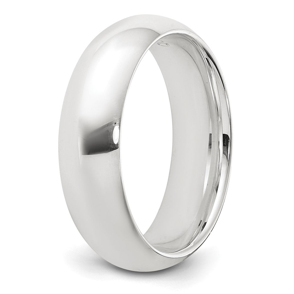 Sterling Silver Rhodium-plated 6mm Comfort Fit Band