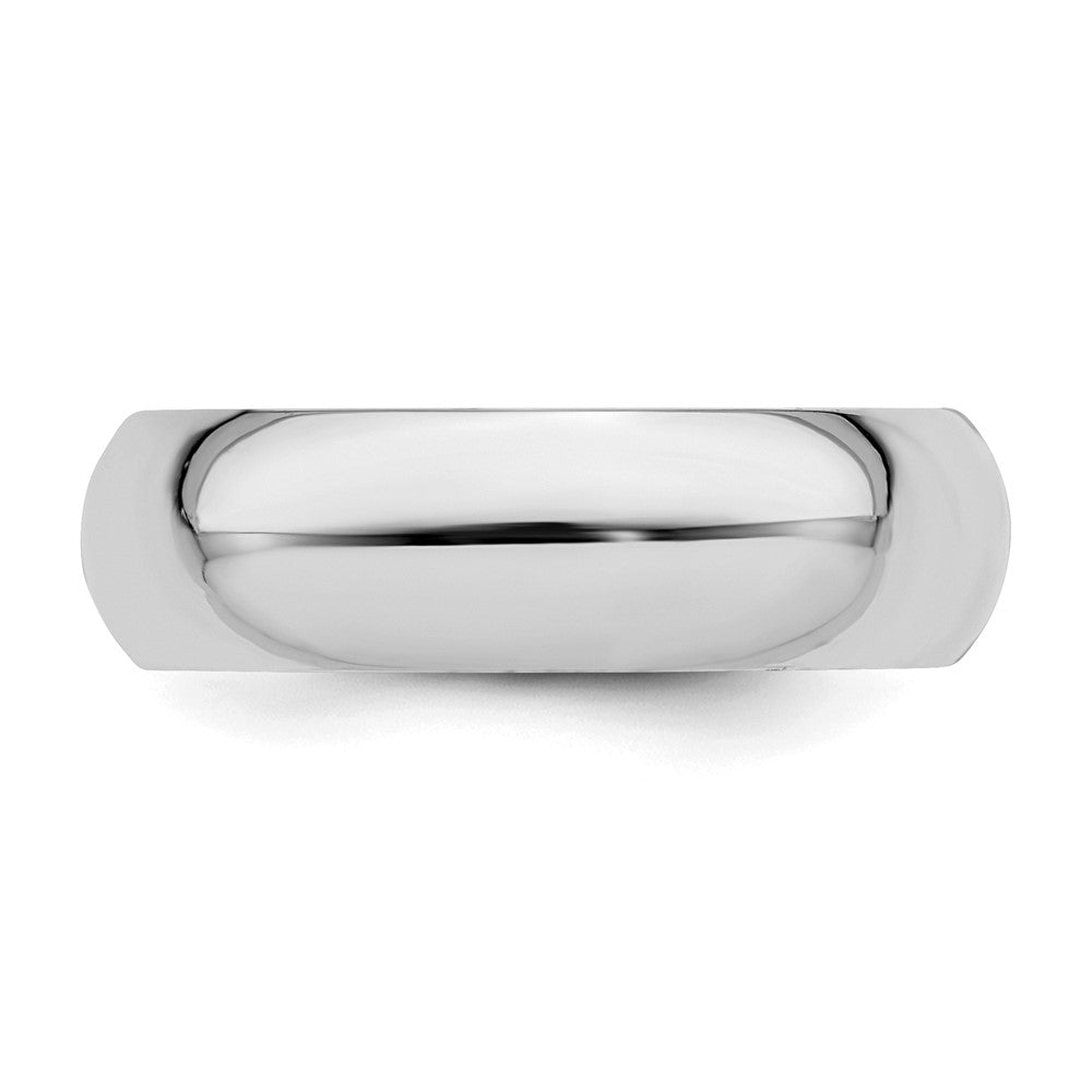 Sterling Silver Rhodium-plated 6mm Comfort Fit Band