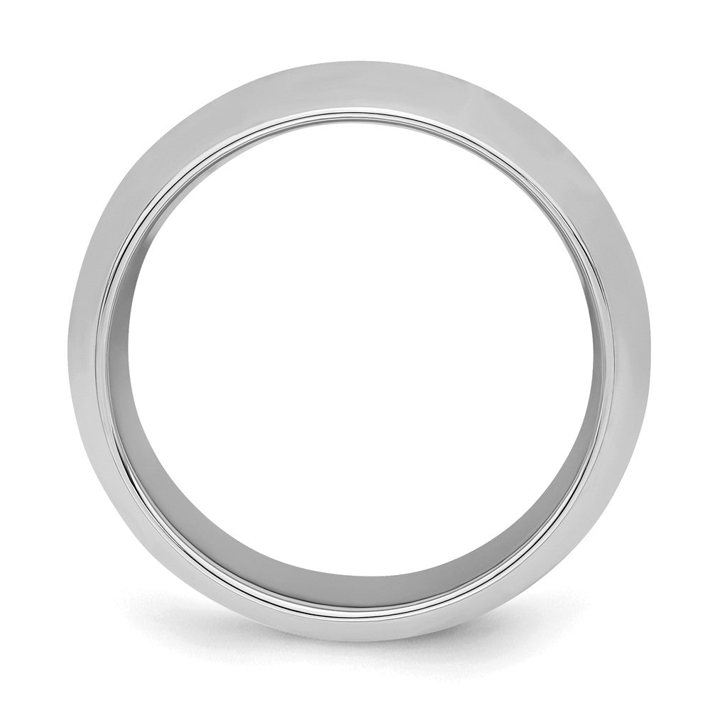 Sterling Silver Rhodium-plated 8mm Comfort Fit Band