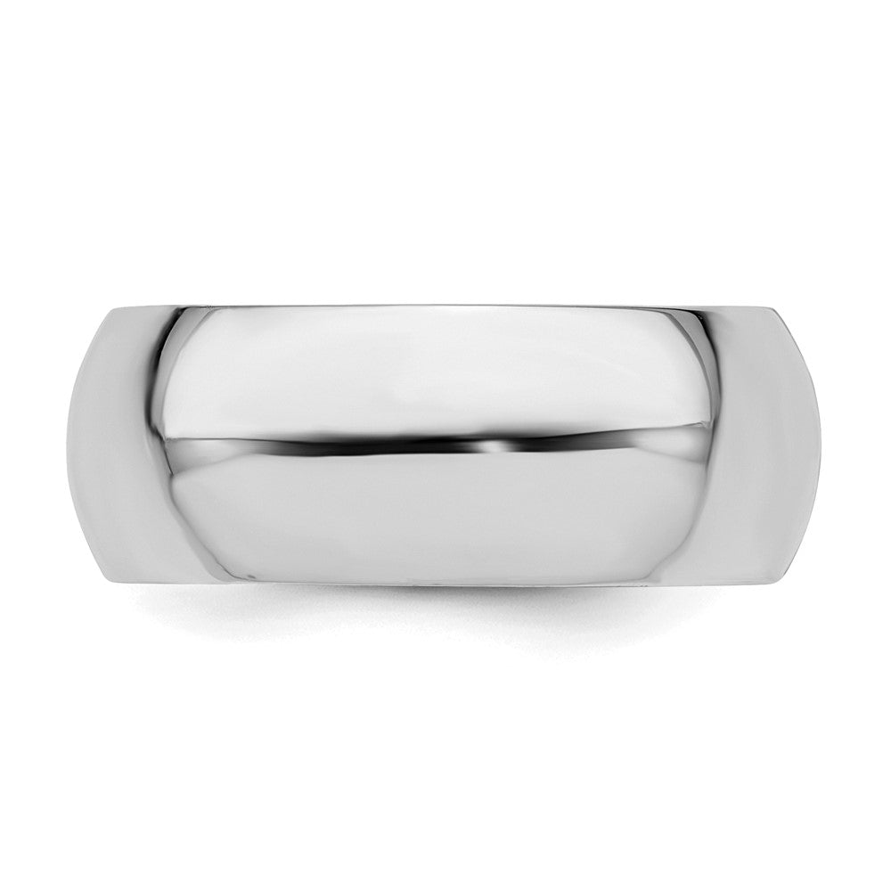 Sterling Silver Rhodium-plated 8mm Comfort Fit Band