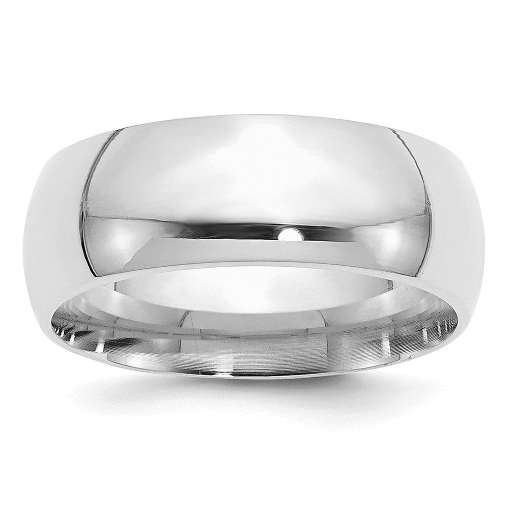 Sterling Silver Rhodium-plated 8mm Comfort Fit Band