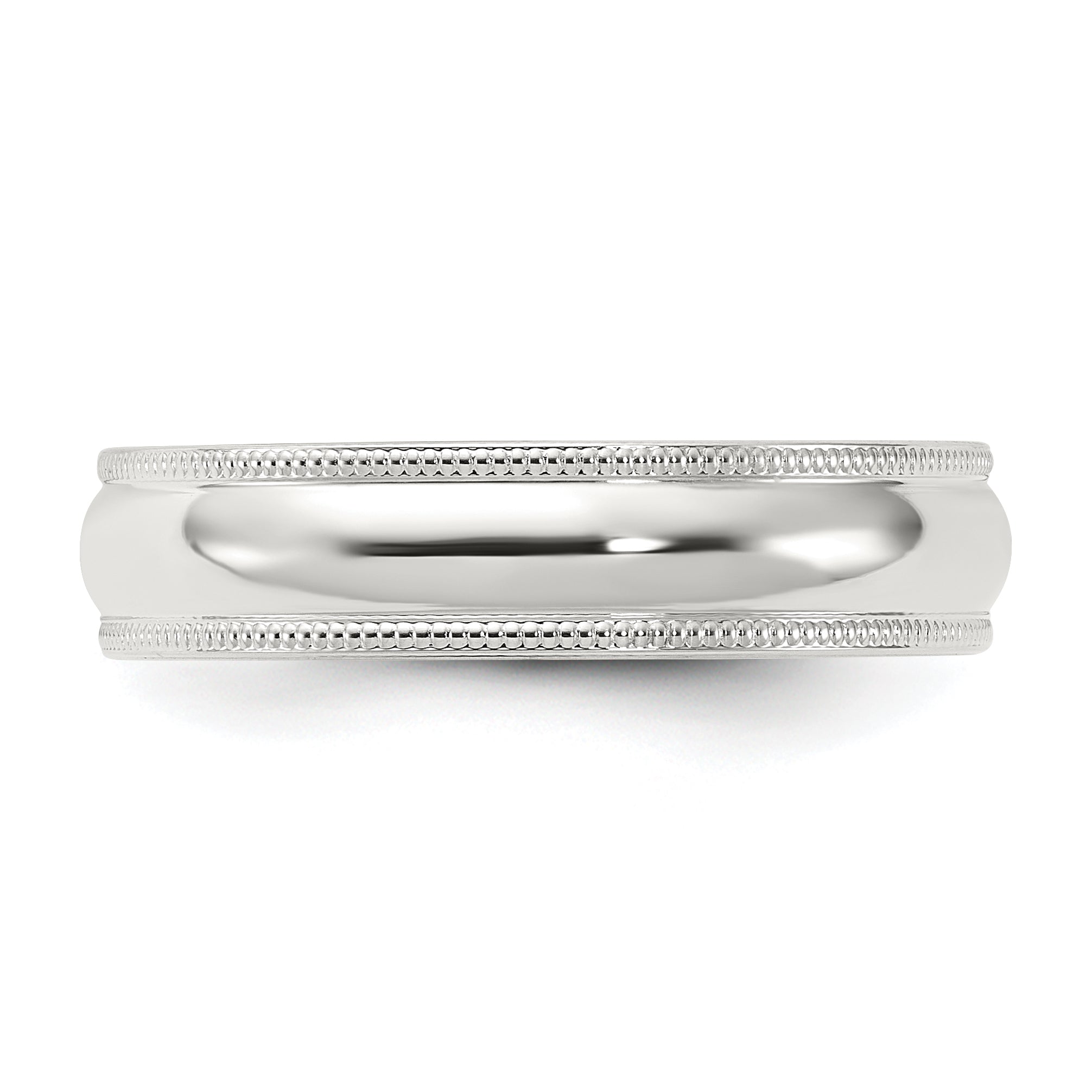 Sterling Silver 5mm Milgrain Comfort Fit Band QCFM050