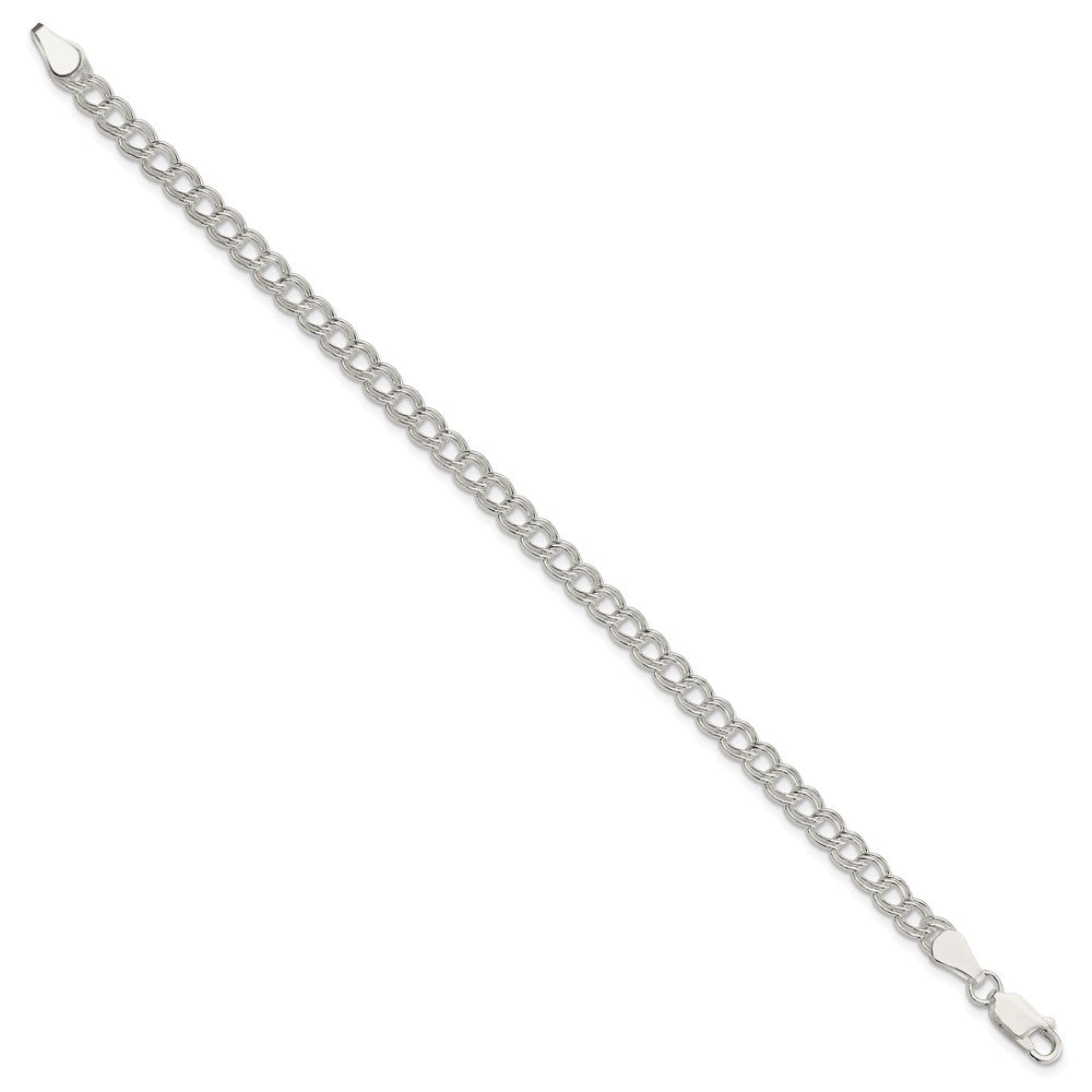 Sterling Silver 5mm Double Link Charm Bracelet