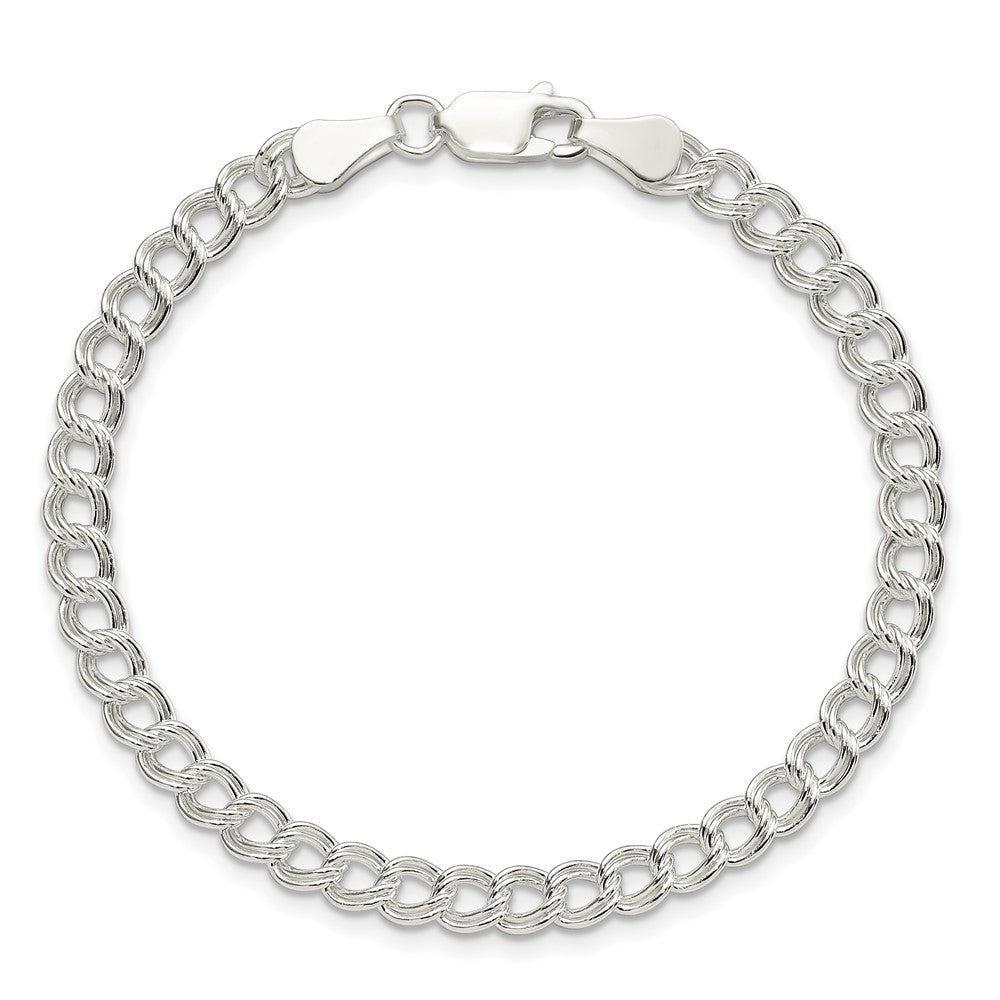 Sterling Silver 5mm Double Link Charm Bracelet