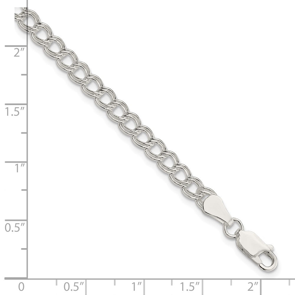 Sterling Silver 5mm Double Link Charm Bracelet